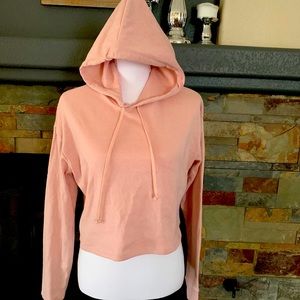 Pastel pink crop hoodie